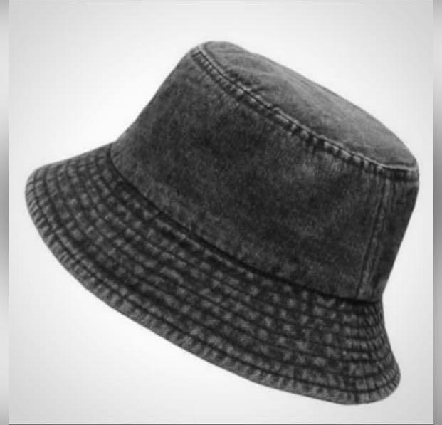 Bucket Hat Black Denim SALE!!, Fesyen 
