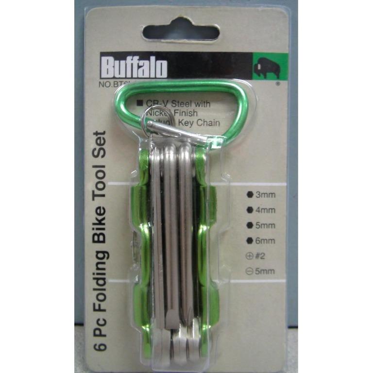 BUFFALO 6 Piece Folding Bike Tool Set (Category: Bicycles) located in Manila. Submitted by henzelhannah (Listing ID 1090919324, Image 3). Description: PTPA; BUFFALO: 1. Gold 2. Green Individual Price Php250.00 each 09327247535.