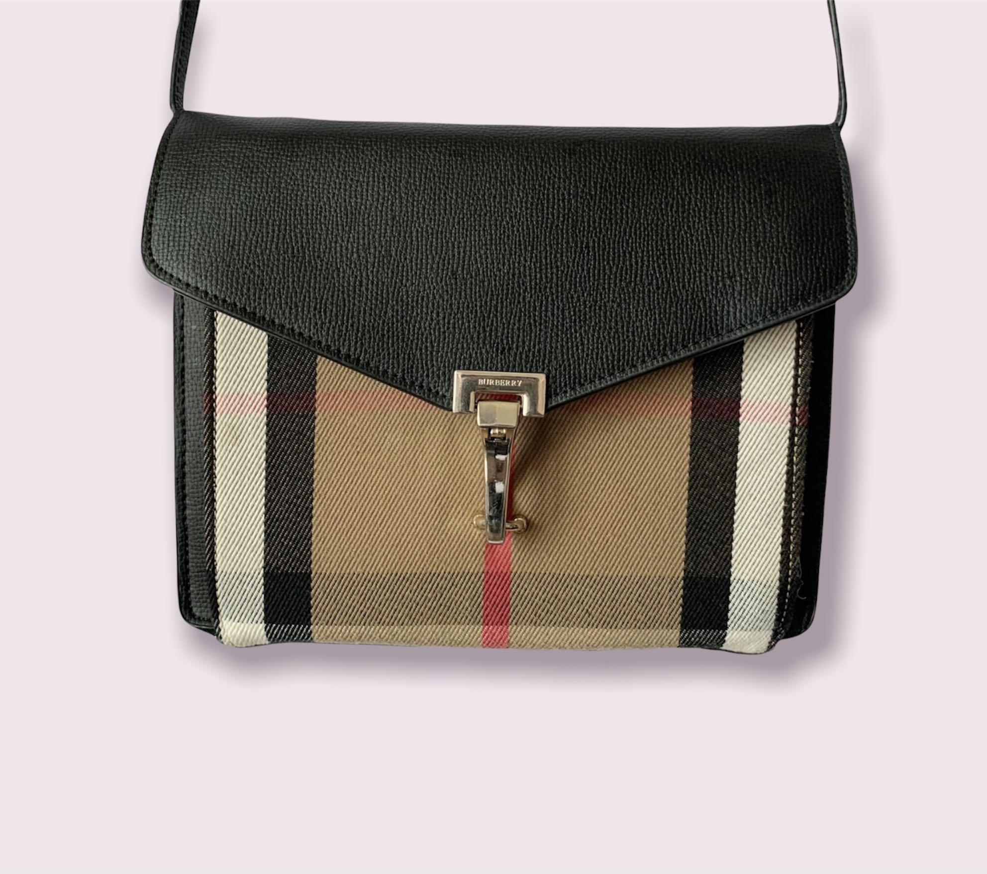 Burberry House Check Small Macken Crossbody Bag With White Tag, Women's