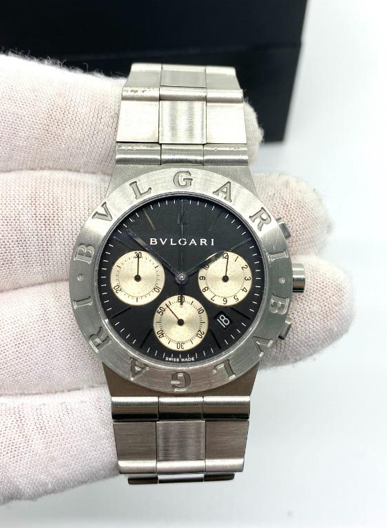 BVLGARI CH35S DIAGONO CHRONOGRAPH QUARTZ 35MM MEN S WATCH 217007436