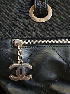 Chanel Beige Nylon CC Logo Travel Line Canvas Vanity Bag - Yoogi's