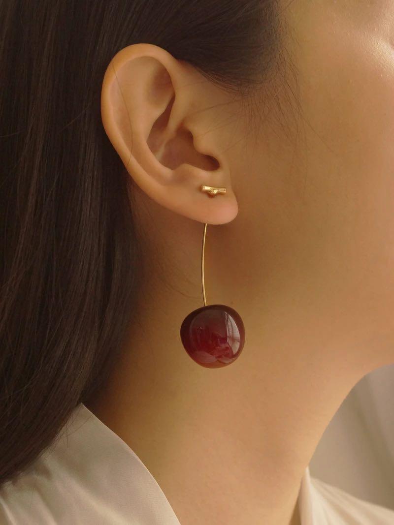Cherry drop earrings sale