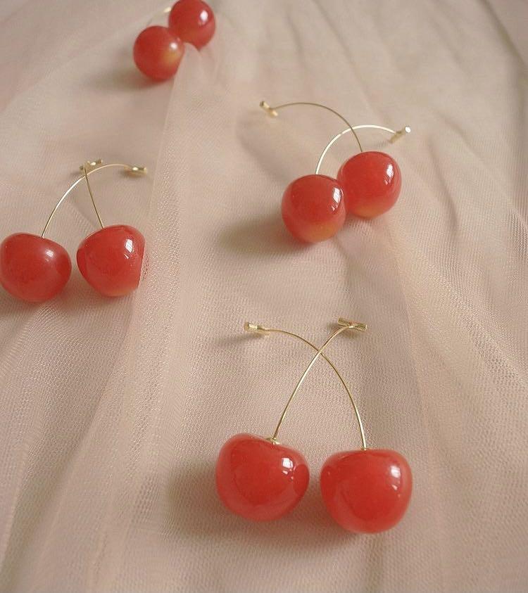 Cherry drop earrings sale