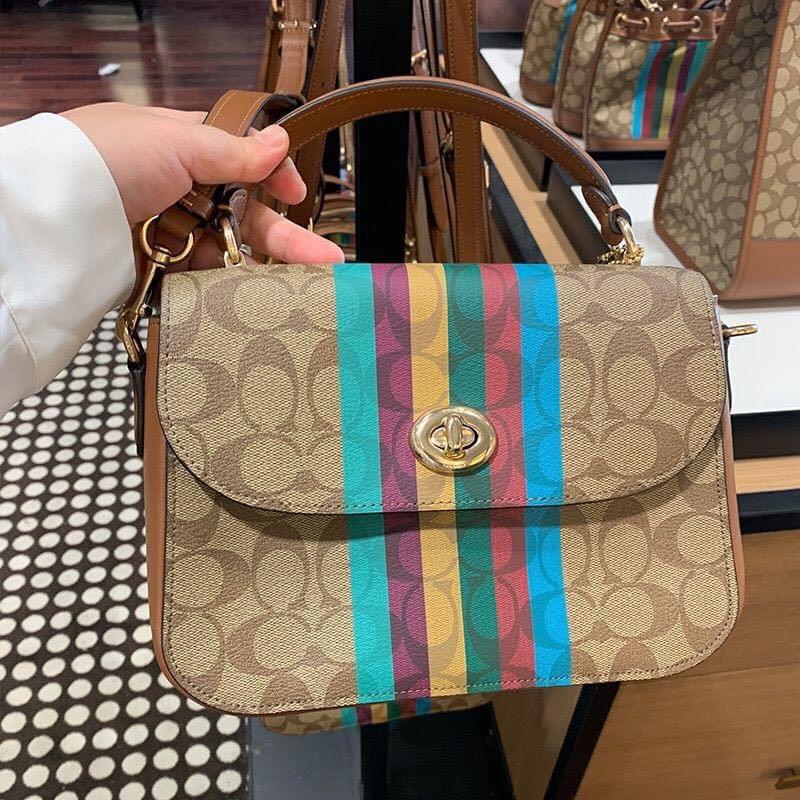 Coach Marlie Top Handle Satchel in Signature Canvas with Stripes, Women's  Fashion, Bags & Wallets, Purses & Pouches on Carousell