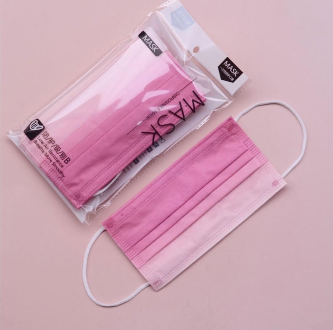 Colourful Ombre 3Ply Disposable Rainbow Masks, Health & Nutrition