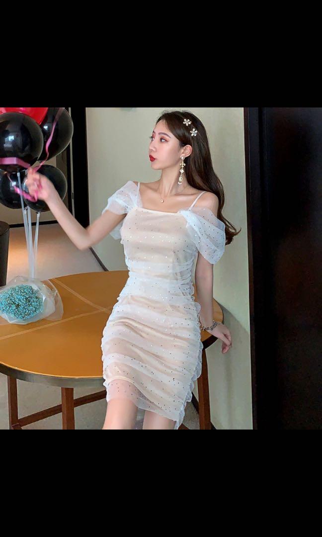 Cute Korean dress off shoulder Women s Fashion Dresses Sets
