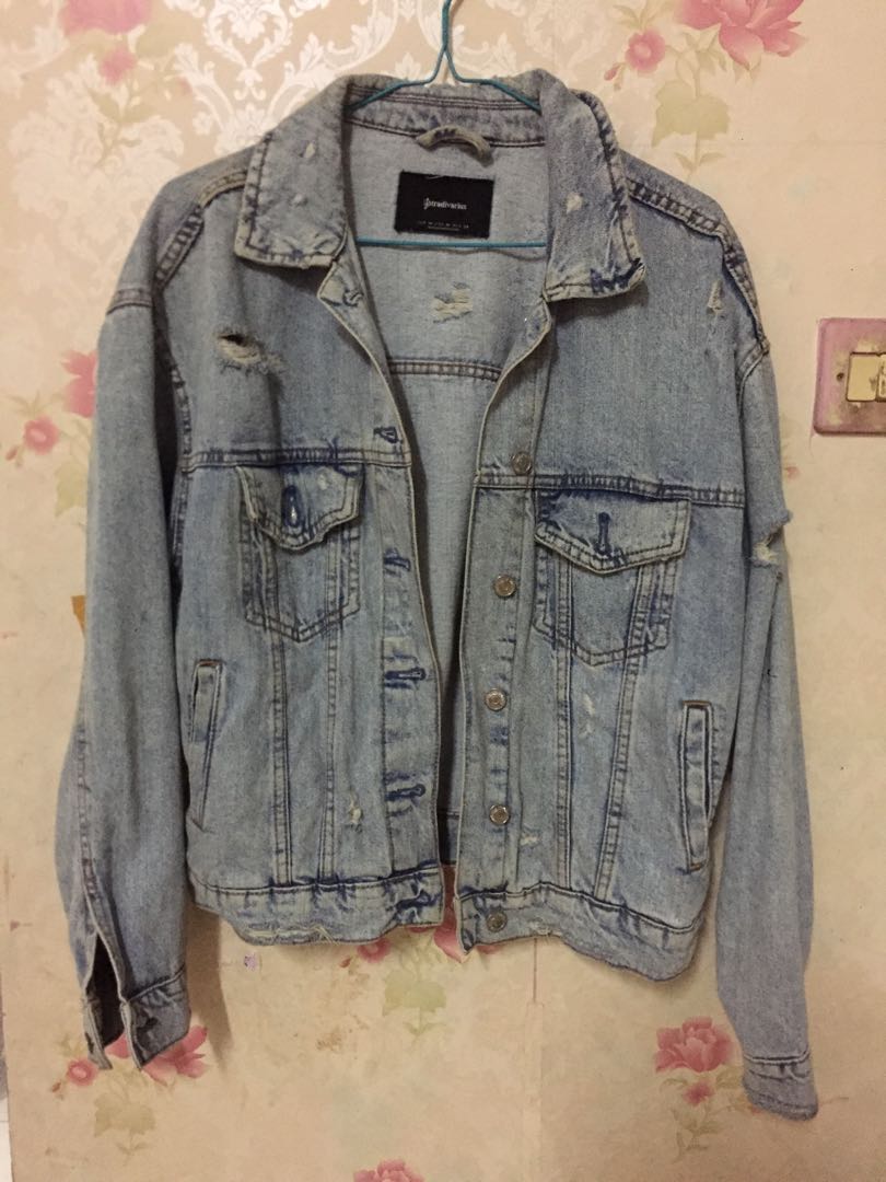 Jaket jeans stradivarius on sale