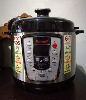 Dowell Electric Pressure Cooker 6-in-1 Multi Cooker: Pressure Cooker, Rice Cooker, Slow Cooker, Steamer, Sauté and Warmer