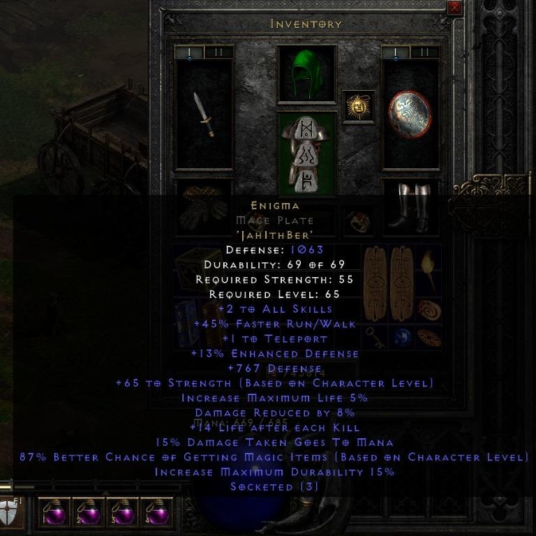 'Enigma' Mage Plate Diablo II Resurrected (D2R), Video Gaming, Gaming