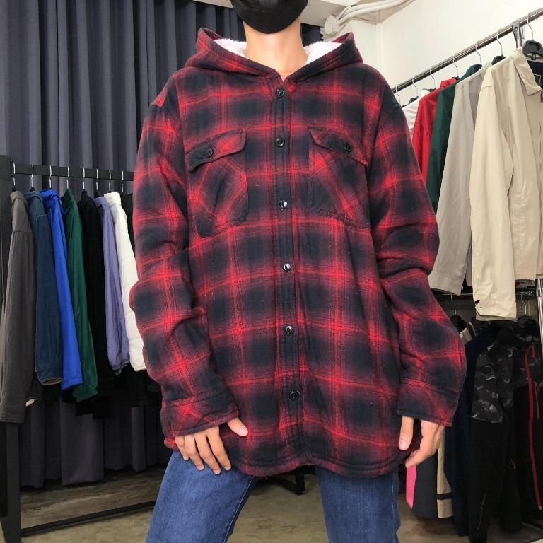 Boston Traders Flannel Checkered Shirt Jacket Red