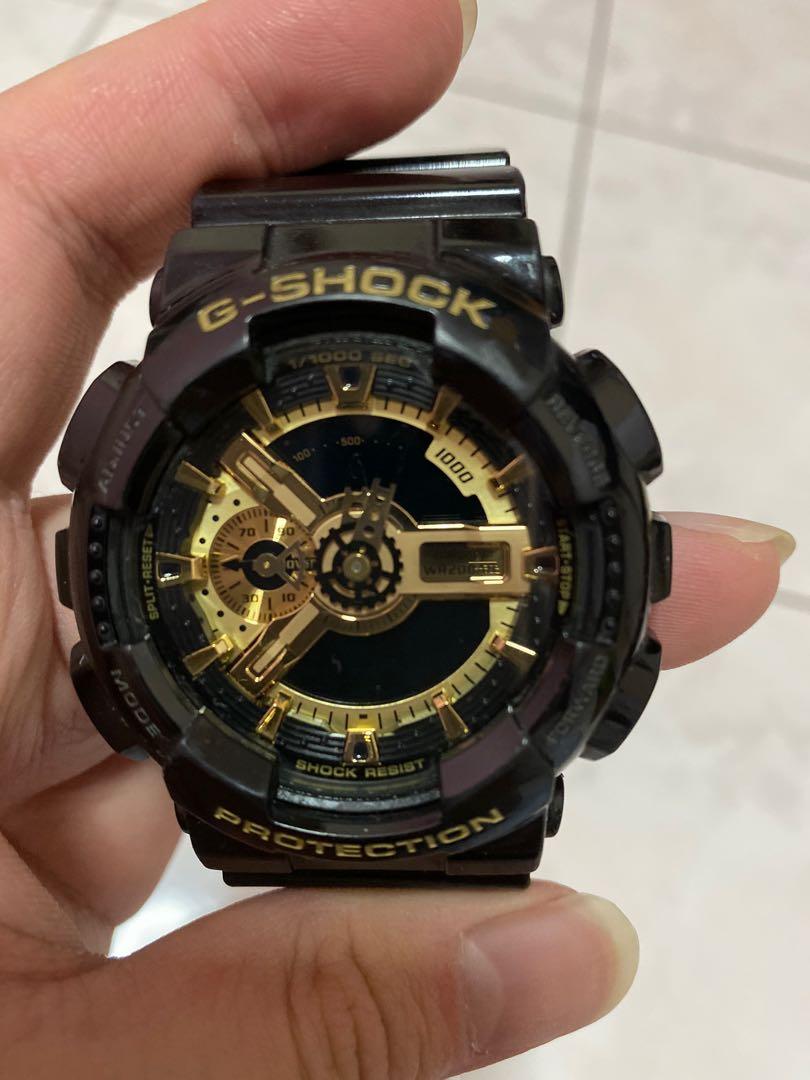 G Shock GA 110 Black Gold Men s Fashion Watches Accessories