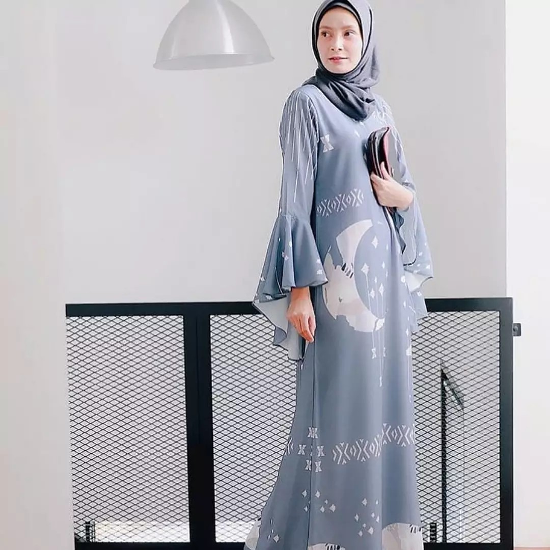 Gamis bulan dress vanilla hijab, Fesyen Wanita, Muslim Fashion, Gaun di