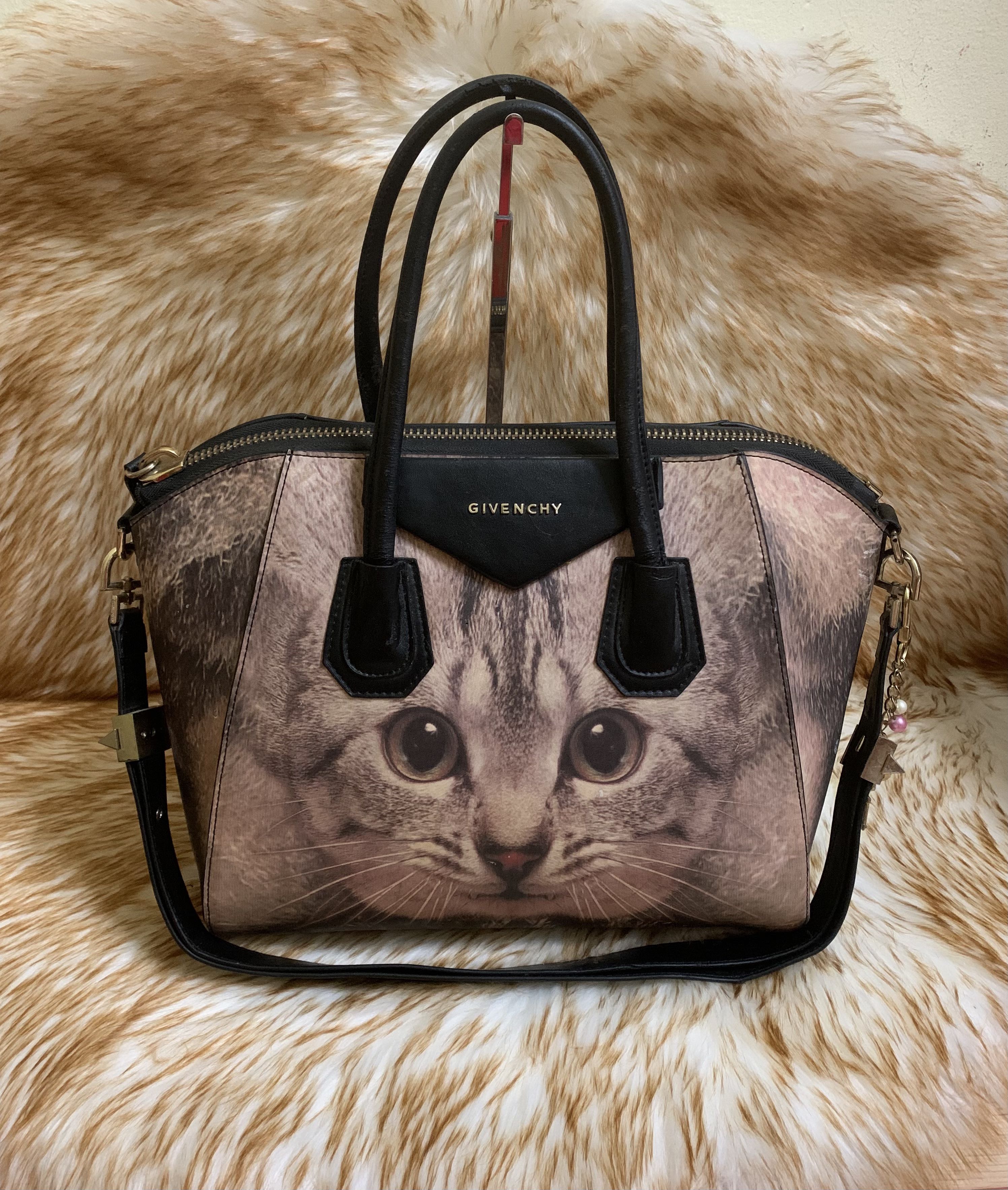 Givenchy Antigona Cat Saffiano Leather Two Way Bag, Women's Fashion, Bags &  Wallets, Purses & Pouches on Carousell