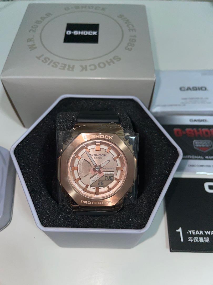 Jessica同款全新G-shock⌚️玫瑰金色GM-S2100PG-1A4, 女裝, 手錶
