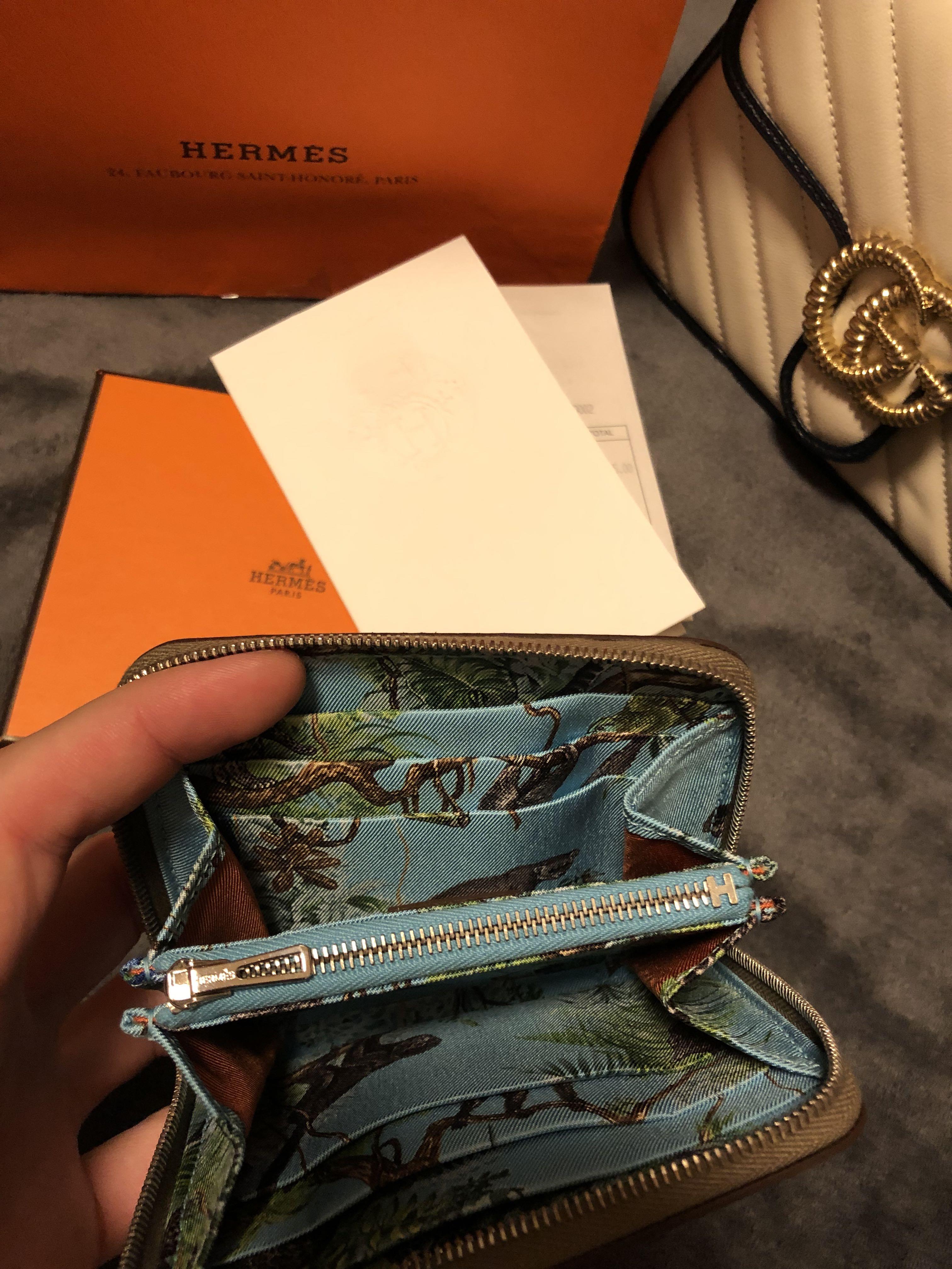 Hermes silk in compact wallet price clearance