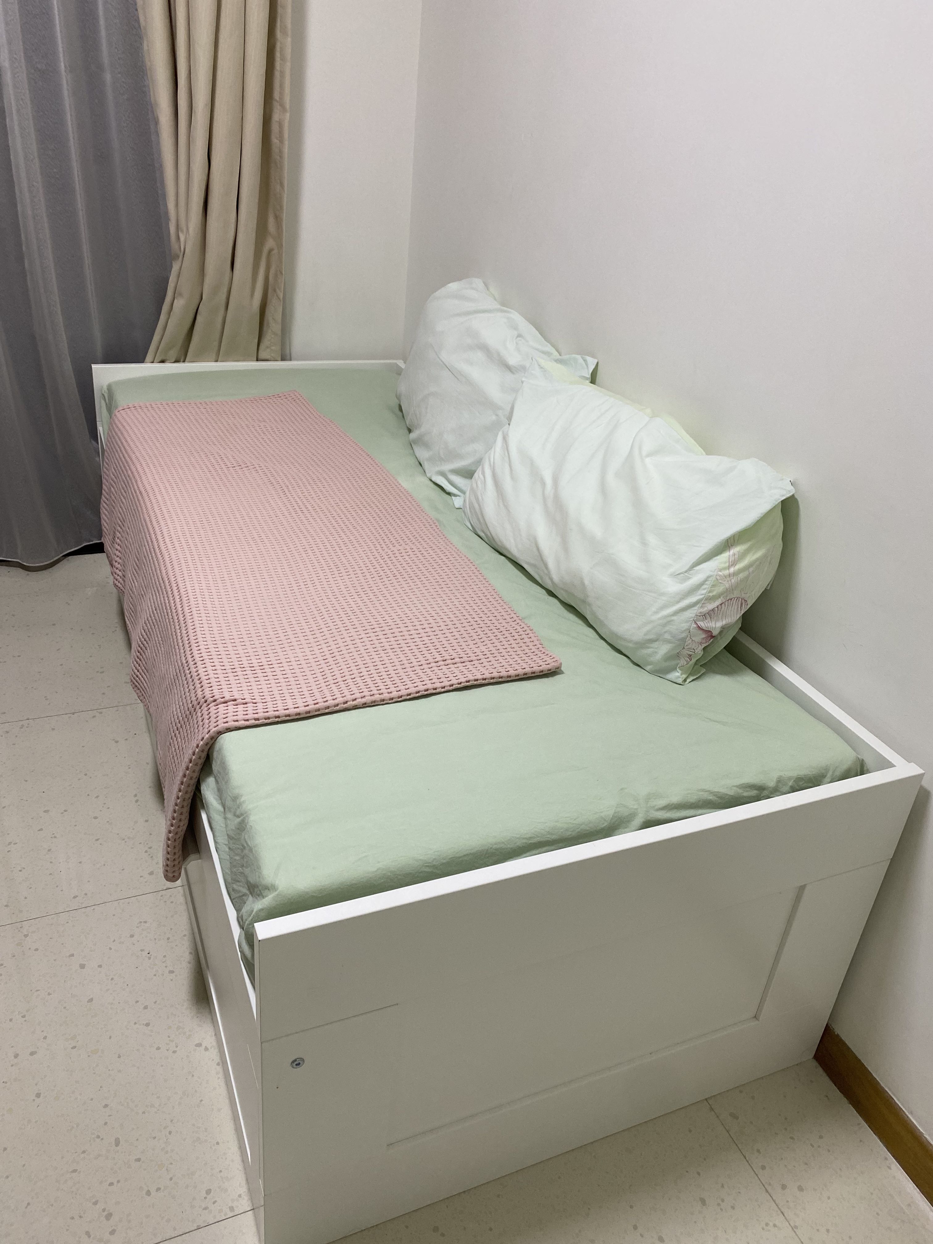 IKEA BRIMNES day bed with 2 mattress, Furniture & Home Living