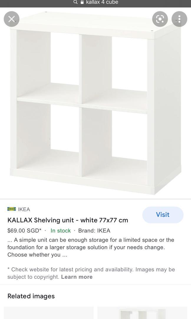 (Reserved) 2x IKEA Kallax (4 cube) [2 available], Furniture & Home