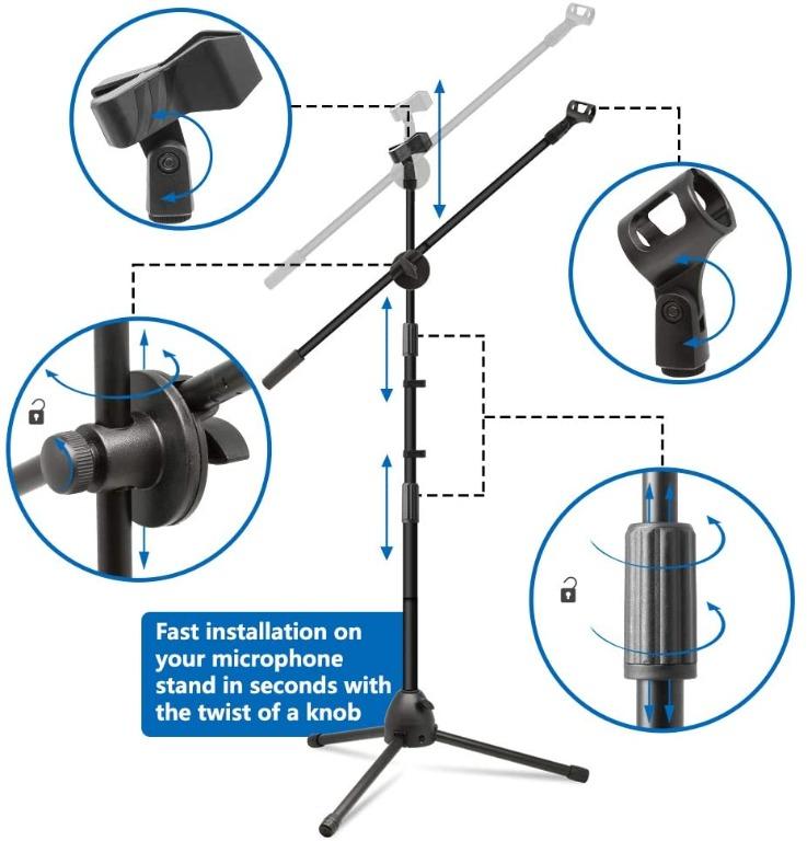 "K KASONIC Microphone Stand, Heavy Duty Adjustable Collapsible Tripod