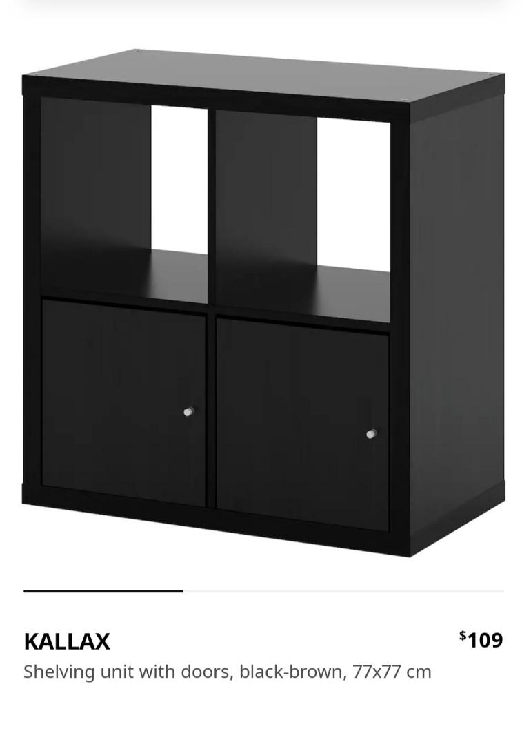 IKEA KALLAX Shelving Unit with 02 doors, Furniture & Home Living