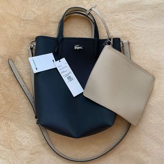 Lacoste Anna Reversible Coated Canvas Tote Black