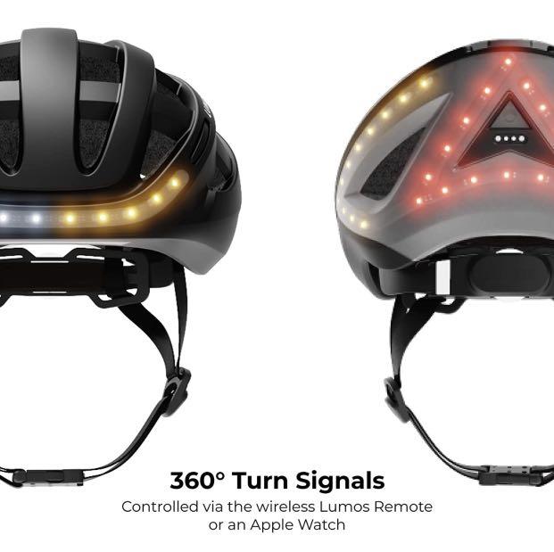 Lumos Kickstart Smart Helmet Front and Rear LED Lights Turn