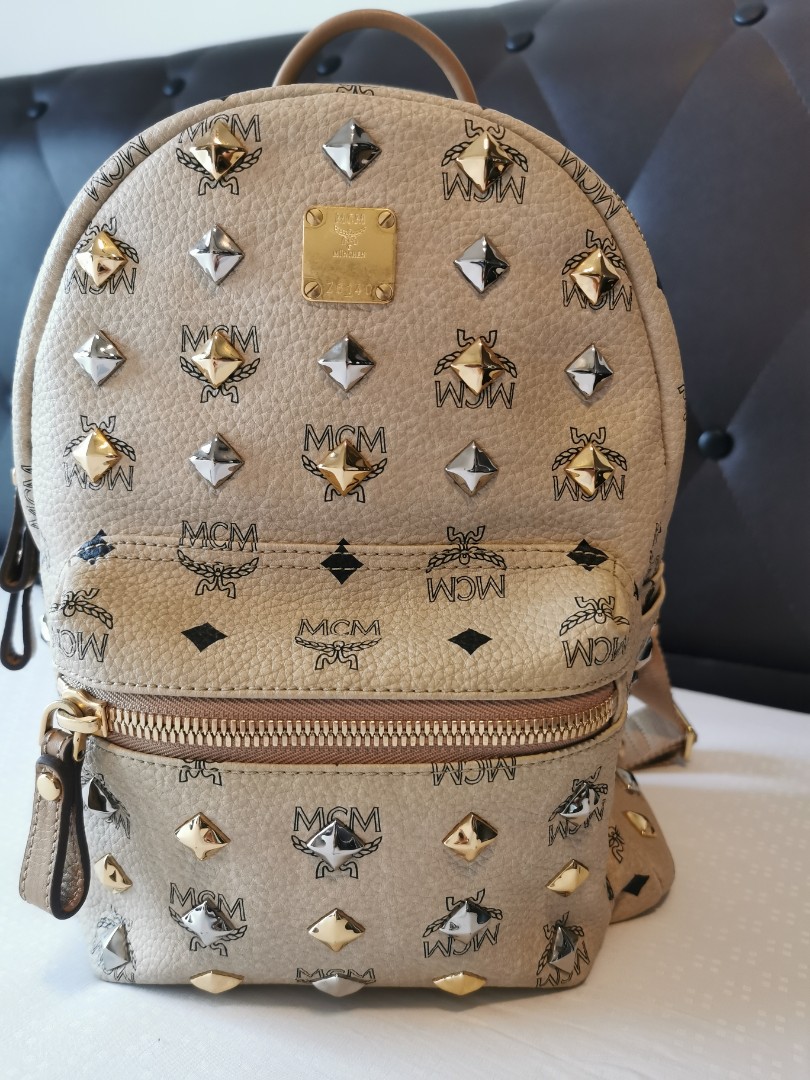 Mcm clearance beige backpack