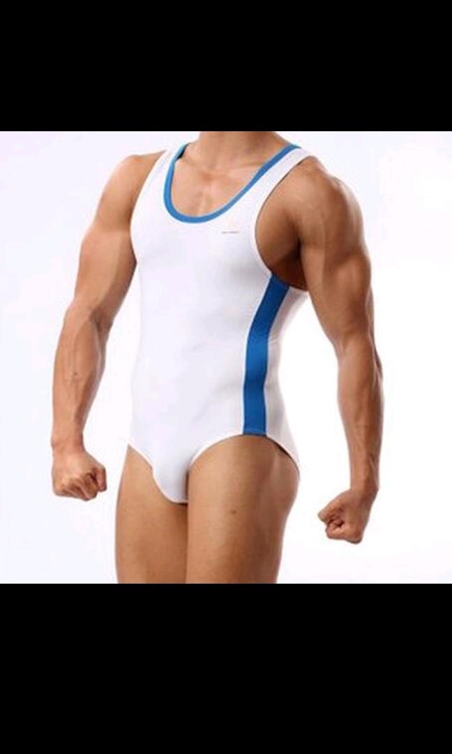 US Mens Bodysuit Singlet Wrestling Leotard Gym Workout Jumpsuit Muscle Shapewear