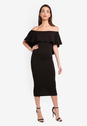 Missguided black frill dress clearance