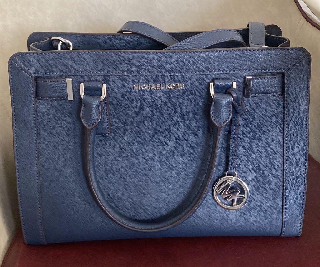MK navy blue MD EW SATCHEL LEATHER Women s Fashion Bags
