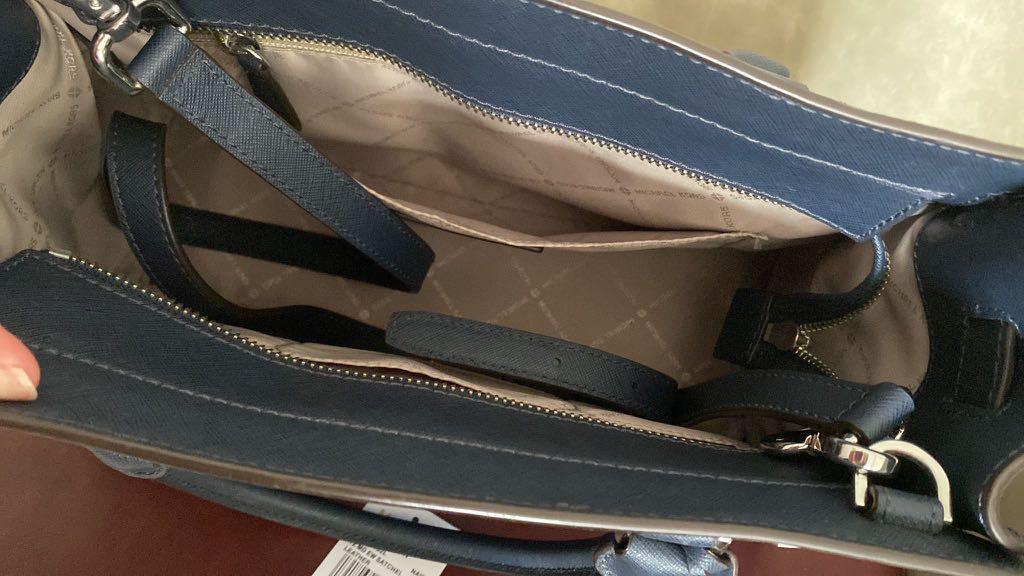 MK navy blue MD EW SATCHEL LEATHER Women s Fashion Bags