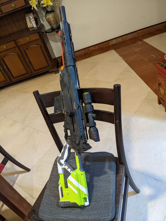  Customer reviews: NERF Longstrike Modulus Toy Blaster with  Barrel Extension, Bipod, Scopes, 18 Elite Darts & 3 Six-Clips (  Exclusive)