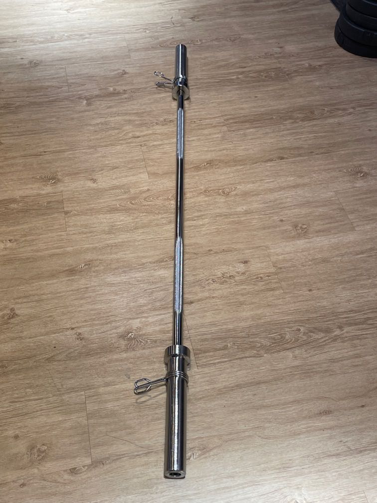 Olympic Weightlifting Straight Bar 1.8m Length, 50mm Diameter, Sports