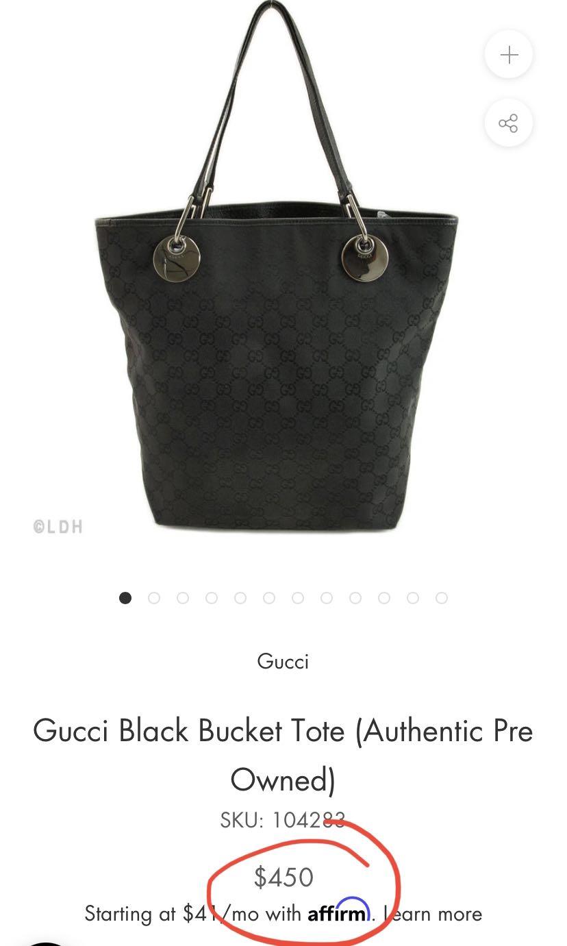 Gucci bucket cheap tote
