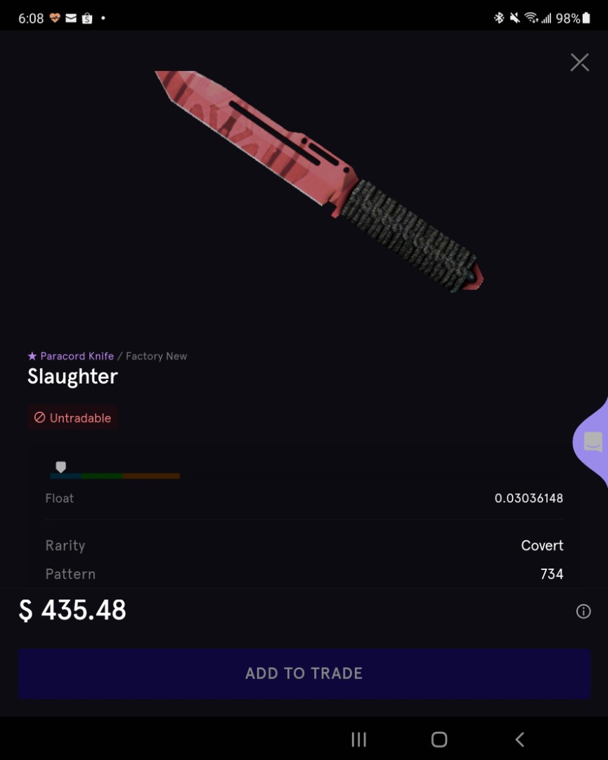 Paracord knife slaughter factory new, Video Gaming, Video Games, Others