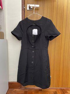 Pomelo cut out hearts button down dress M size