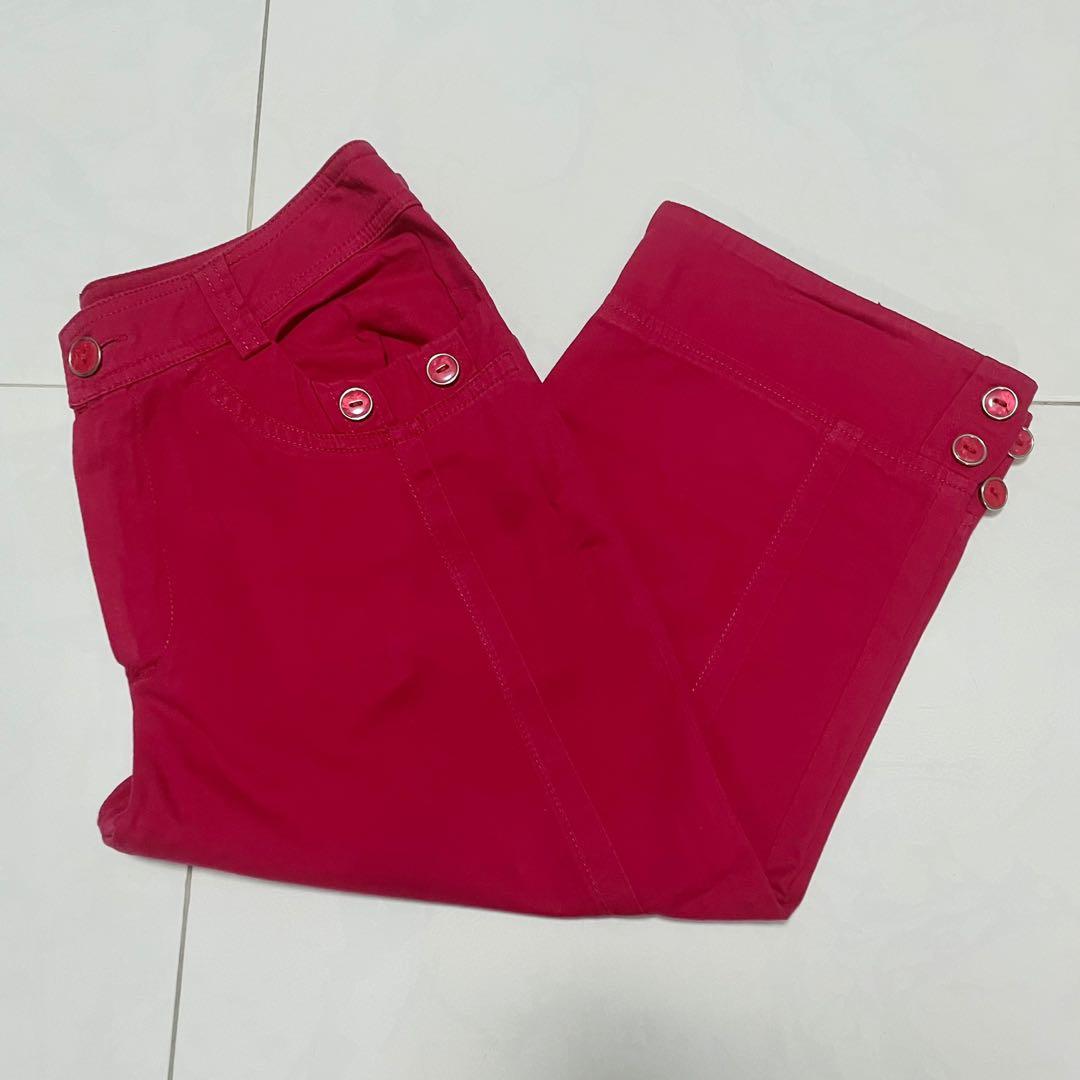 Red casual trousers store