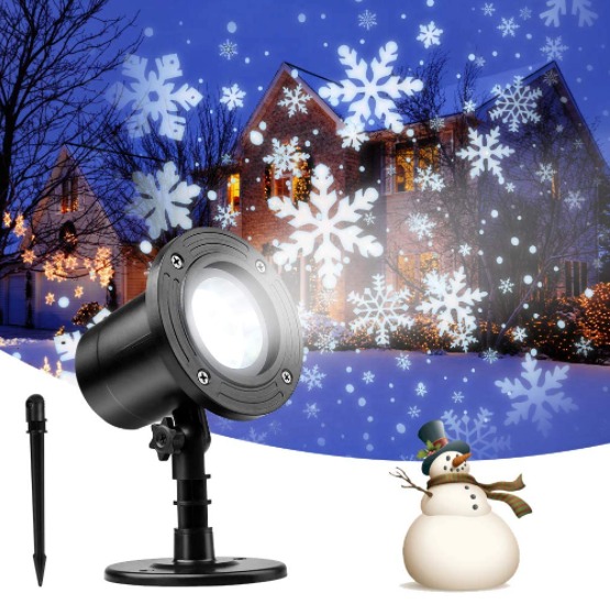 NACATIN Snowfall LED Light Projector,2020 Upgrade Binocular Christmas Snowflake Projection Lamp Waterproof Snow Flurries Landscape Spotlight with Remote Control for Christmas Halloween