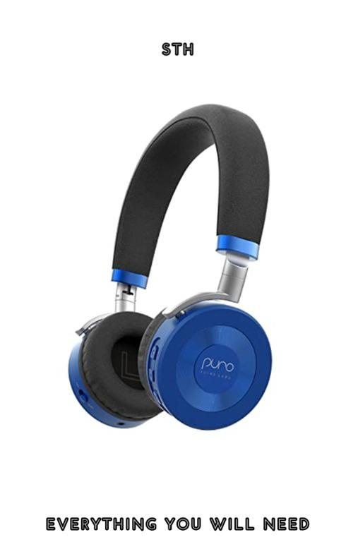 Sales JuniorJams Volume Limiting Headphones for Kids 3 Protect Hearing Foldable Adjustable Bluetooth Wireless Headphones for Tablets Smartphones PCs w Mic by Puro Sound Labs Blue Audio Headphones