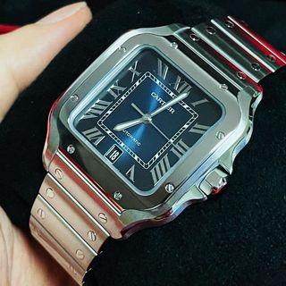 Selling a brand new unworn cartier santos WSSA0030 L size blue steel