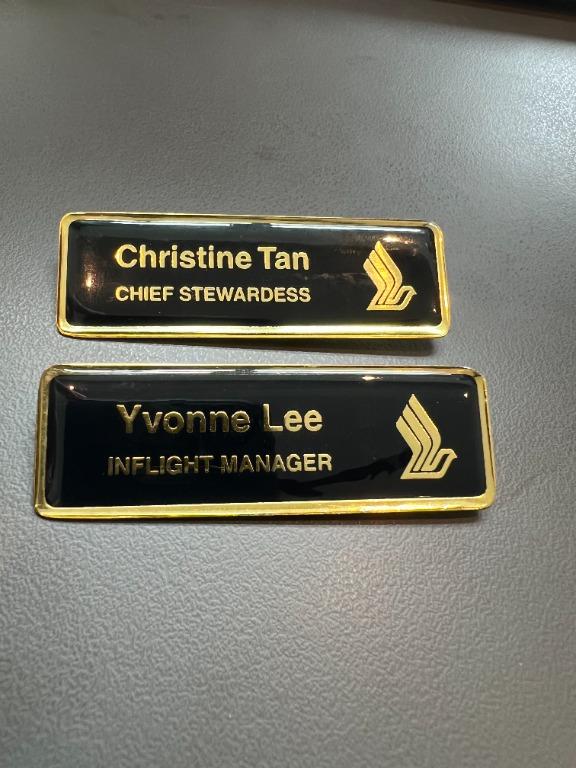 Singapore Airlines (SQ) Stewardess Name tags, Women's Fashion, Watches