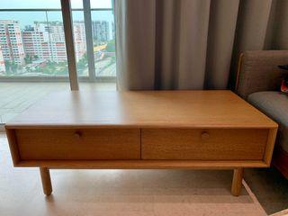 Solid Oak Coffee Table with Storage - Hardly Used! Pristine condition