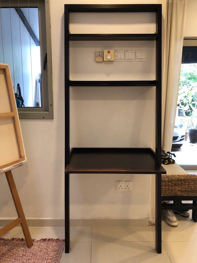 Crate and barrel top leaning shelf desk