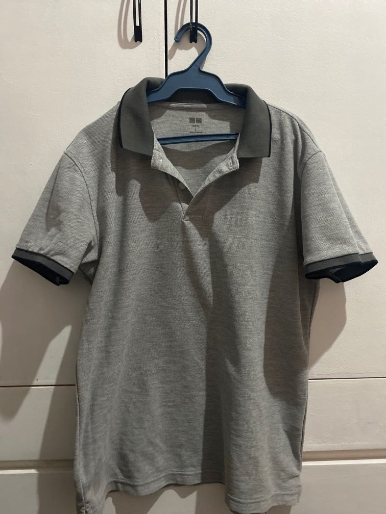 Uniqlo Grey Polo Shirt, Men's Fashion, Tops & Sets, Tshirts & Polo ...