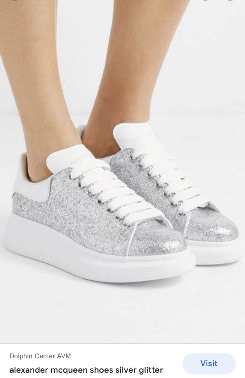 Alexander mcqueen discount silver glitter sneakers