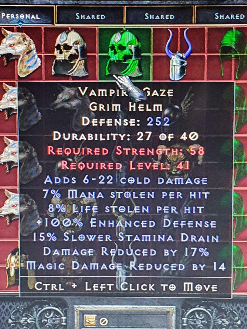 Vampire Gaze Grim Helm Diablo 2 Resurrected D2R (PC/PS4/PS5/Switch), Video Gaming, Gaming