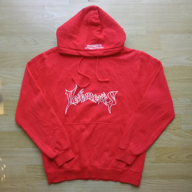 Vetements red hoodie cheap