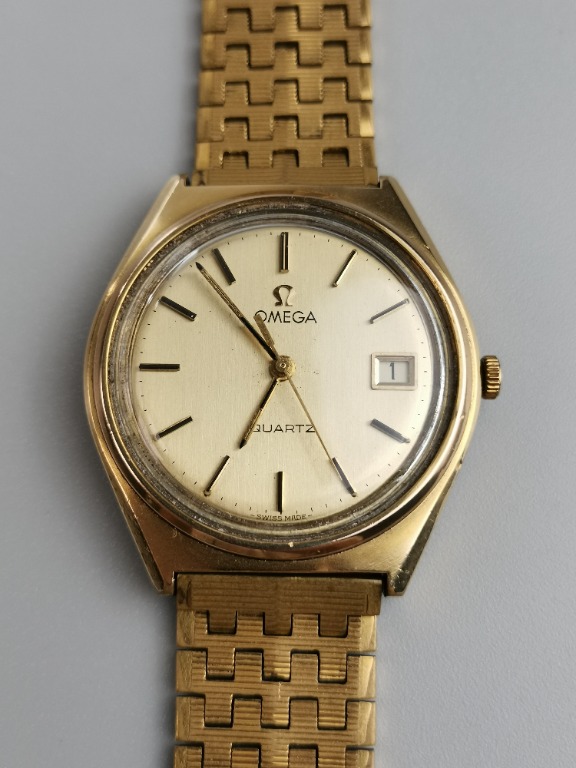 Omega swiss quartz 22k gold plated top