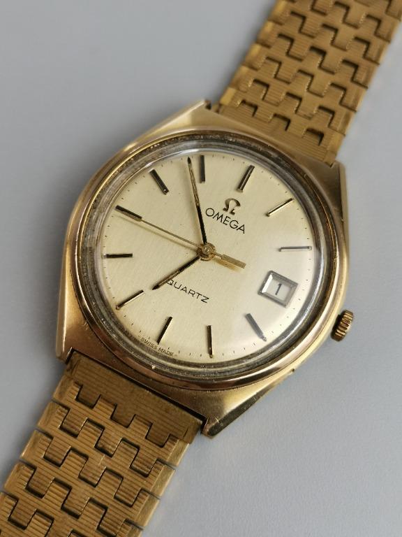 Omega swiss quartz 22k gold plated top