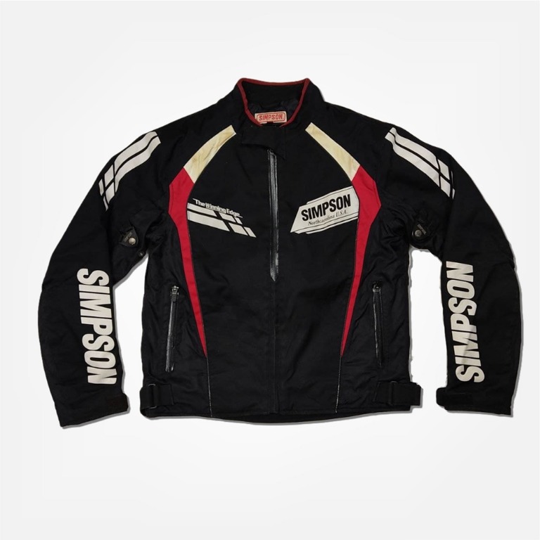 Vintage Simpson Racing Motorsport Riders Bikers Jacket Men s