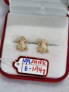 18K Saudi Gold frog earrings